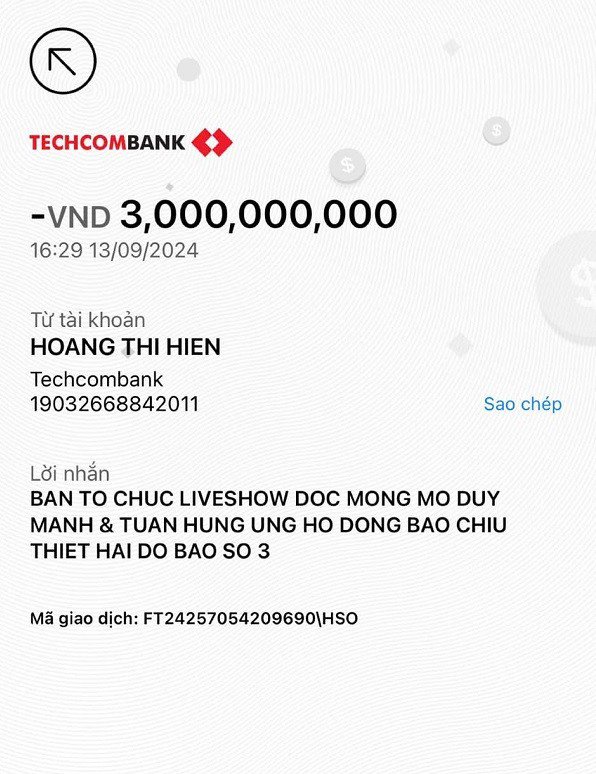 BTC đêm nhạc Tuấn Hưng - Duy Mạnh đã chuyển 3 tỷ ủng hộ - 3