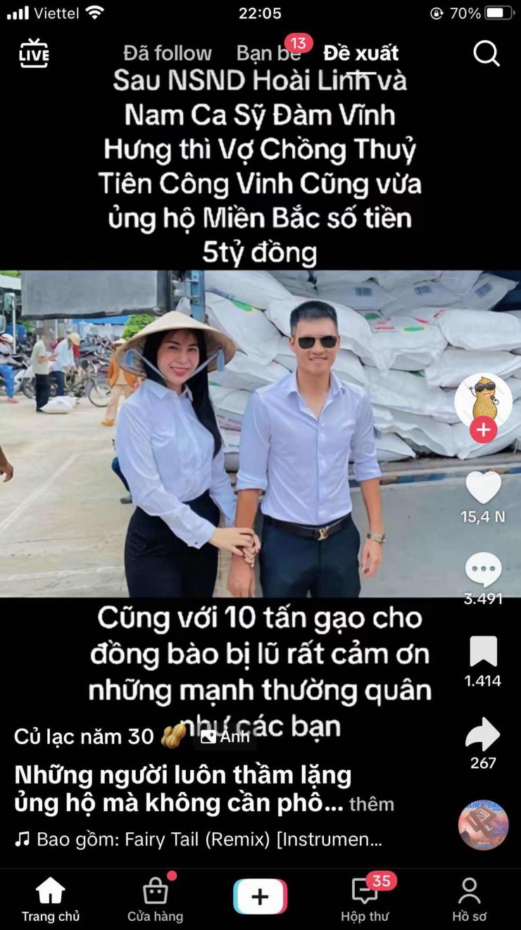 Những thông tin thất thiệt về việc NSƯT Hoài Linh, Thủy Tiên - Công Vinh, Sơn Tùng M-TP từ thiện được chia sẻ trên mạng xã hội.