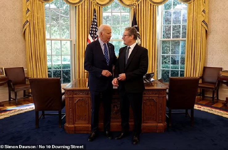 Thủ tướng Anh Keir Starmer có cuộc gặp Tổng thống Mỹ Joe Biden ở Nhà Trắng hôm 13/9. Văn phòng Thủ tướng Anh.