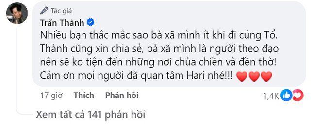 Trấn Thành nhanh chóng giải thích lý do