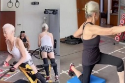 Cụ bà giữ dáng thon gọn nhờ tập gym 19 năm