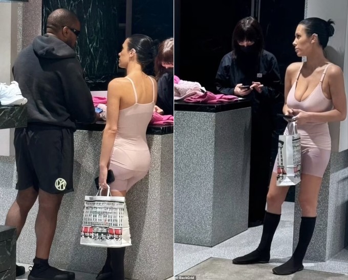 Bianca Censori và Kanye West ở Tokyo hôm thứ Sáu. Ảnh: Backgrid