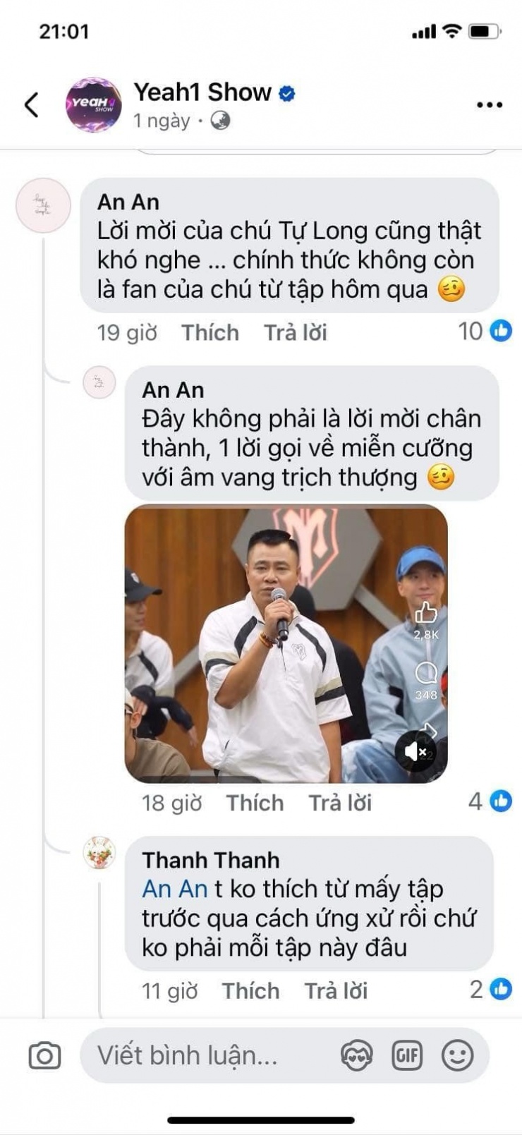 Khán giả thắc mắc khi Cường Seven mỗi khi chiêu mộ thì hay nhắc “anh Long”, và tỏ ra không hài lòng với cách Tự Long mời gọi Tuấn Hưng - Phan Đinh Tùng ở màn chiêu mộ.