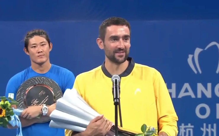 Danh hiệu tại Hàng Châu cho thấy Cilic (áo vàng) chưa hết thời