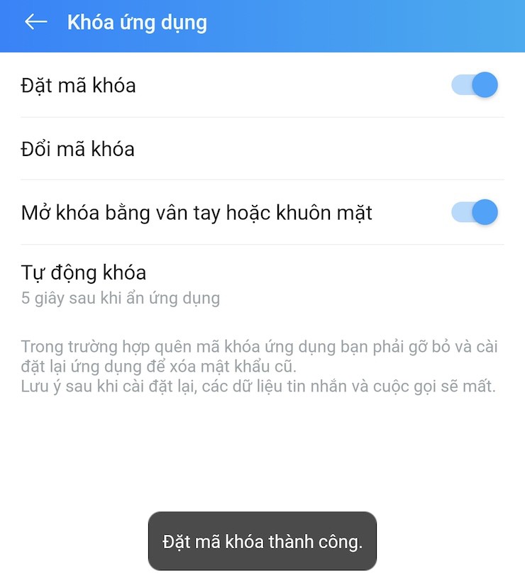 Cách khóa ứng dụng Zalo, Messenger trên điện thoại - 5