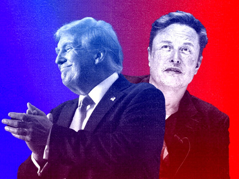 Ông Trump (trái) và tỷ phú Mỹ Elon Musk. Ảnh: BI