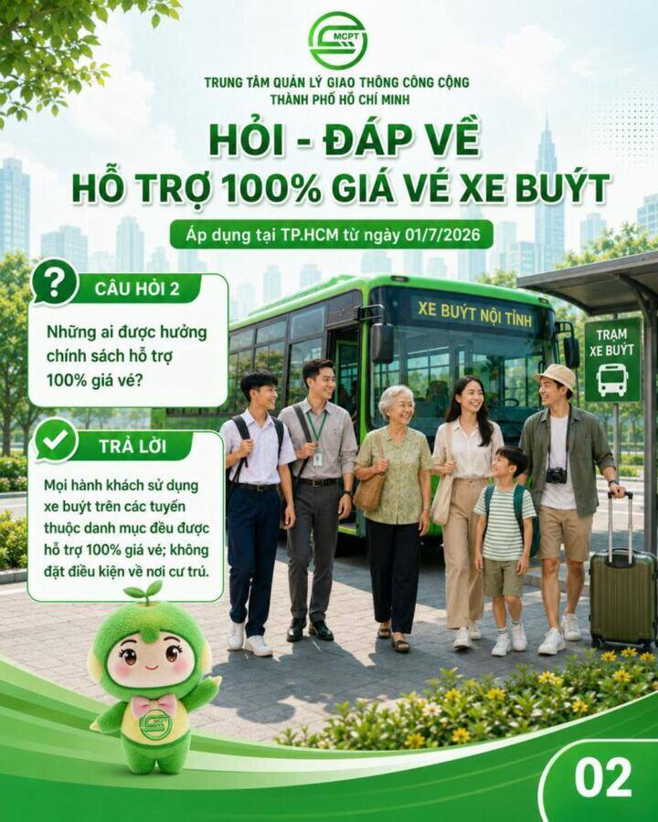Xe buýt đón người dân đi lại miễn phí khắp TP.HCM từ hôm nay