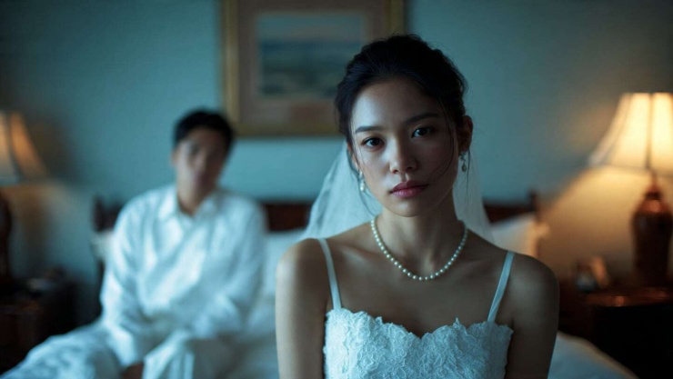 Đêm tân hôn, khi tôi trở lại giường lần thứ ba, đèn trong phòng đã tắt, chỉ còn lại một chiếc đèn ngủ nhỏ trên bàn cạnh giường.