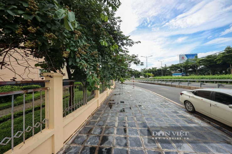 Phần vỉa hè phía trước các toà nhà A1, A2, A3, &nbsp;A4, A5, A6 đã được chỉnh trang, phần lòng đường tiếp giáp với cao tốc cũng được mở rộng hơn.