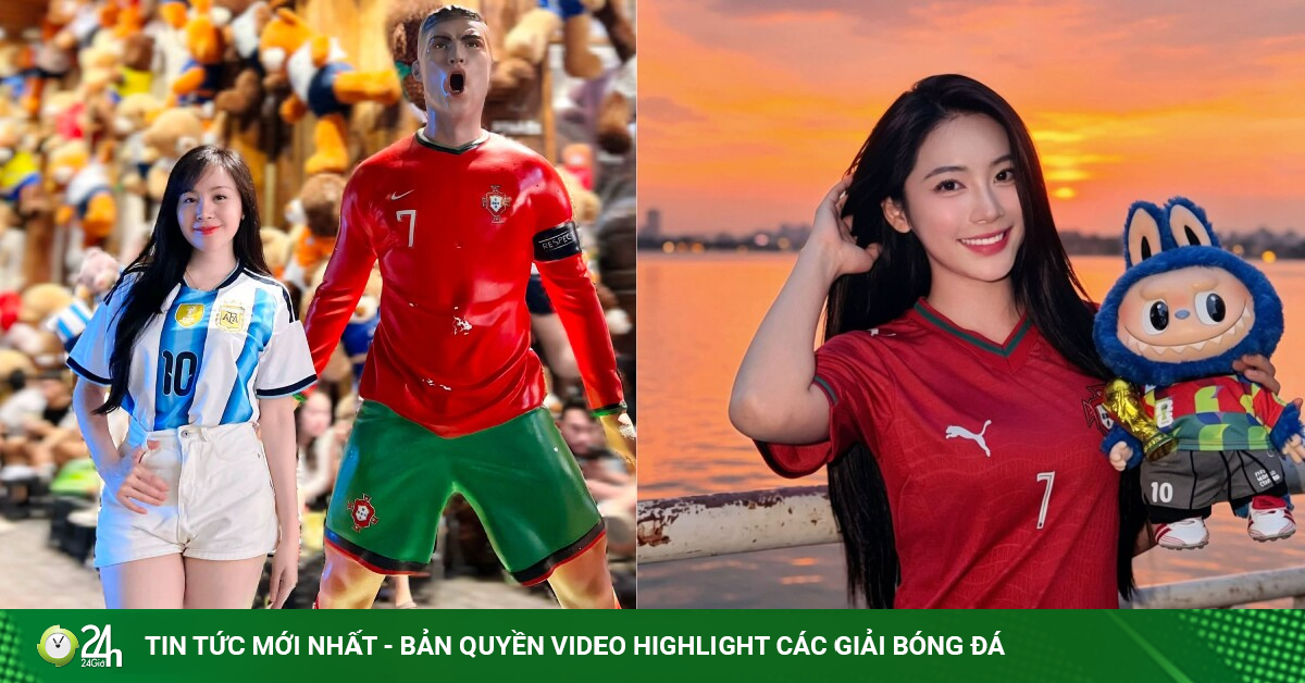 Người đẹp "Bà Tưng" mặc áo Messi "trêu" Ronaldo, Á khôi người Tày đau lòng vì CR7