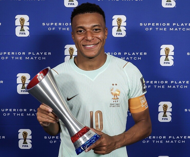 Mbappe được FIFA bầu chọn là "Cầu thủ xuất sắc nhất trận"