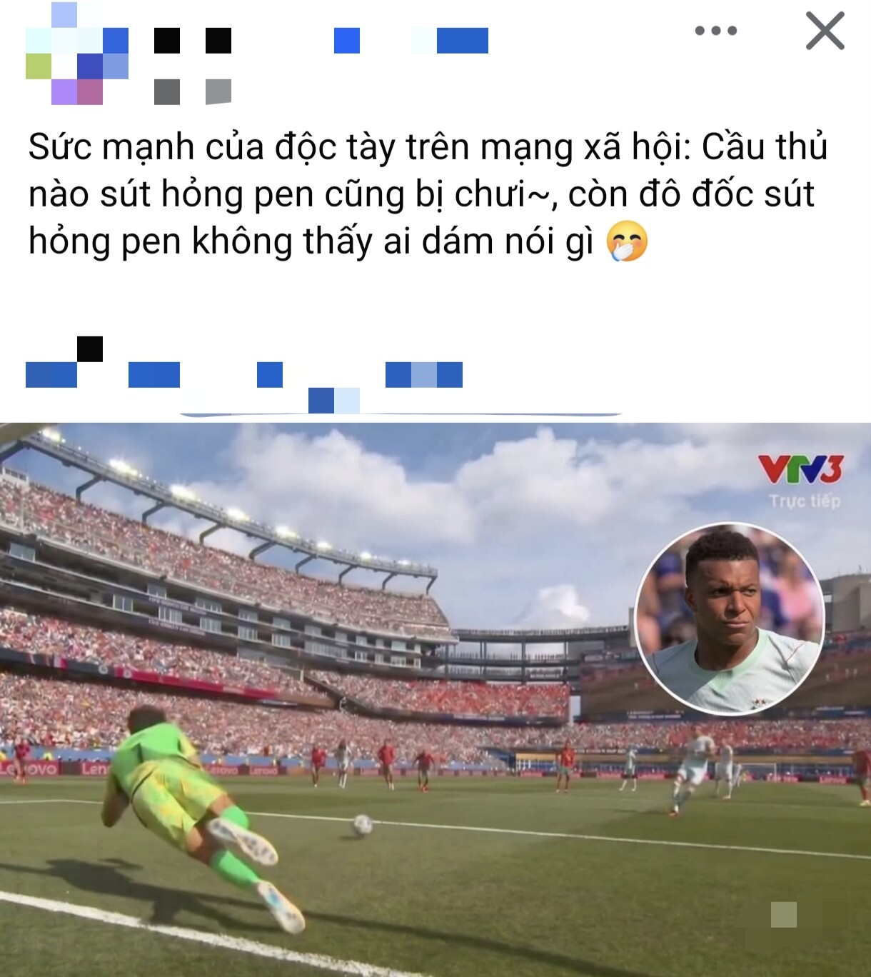 Mbappe không hứng chỉ trích nặng nề dù sút hỏng penalty.