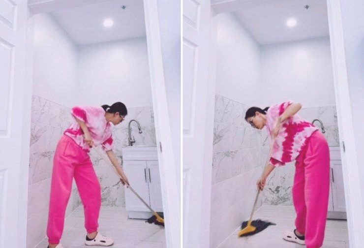 "Tôi đi cọ toilet chứ có làm gì đâu. Cho nên mọi người học làm nail, làm lông mày thì kiếm được nhiều tiền. Các chị nên học thêm nấu ăn, làm bánh sẽ kiếm được thêm". "Đừng nghĩ tôi cọ toilet thì cuộc sống vất vả. Nghề gì cũng được, cọ toilet cũng được miễn kiếm được tiền. Đừng cà khịa, khích bác tôi". Nữ người mẫu thẳng thắn chia sẻ.