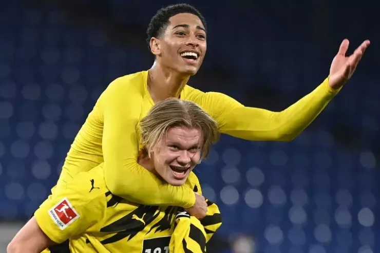Erling Haaland và Jude Bellingham, tháng 2/ 2021. Ảnh: AFP