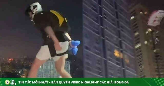Bị tạm giữ vì nhảy dù từ nóc chung cư để câu view