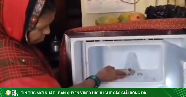 Khối băng lạ biến chiếc tủ lạnh ở Ấn Độ thành 'miếu thờ linh thiêng'