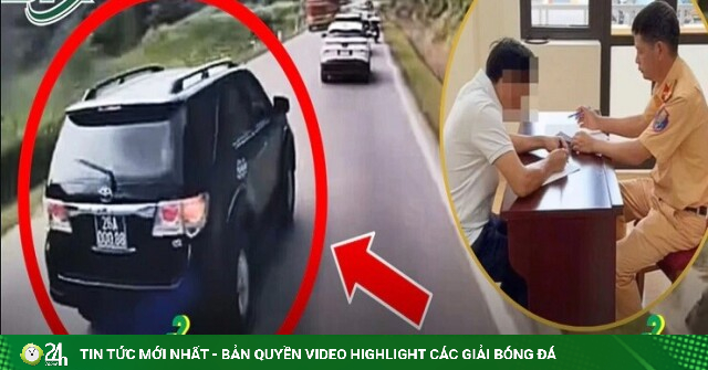 Xử phạt tài xế xe biển xanh vượt ẩu ở Sơn La làm người đi xe máy té ngã sau phản ánh trên mạng xã hội