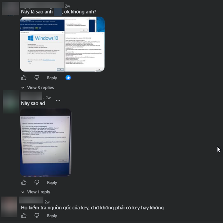 Nhiều ý kiến khác trong một bài chia sẻ cách kiểm tra bản quyền Windows.