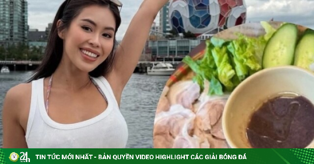 Tiên Nguyễn ăn bún đậu mắm tôm khi thăm Vancouver