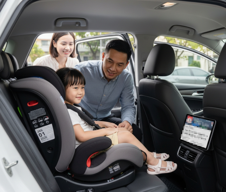 Quy định xử phạt không dùng ghế an toàn cho trẻ em trên xe ô tô sẽ có sự thay đổi quan trọng từ ngày 15/8. (Ảnh minh họa: KT)