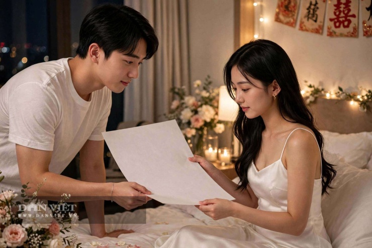 Đêm tân hôn, chồng đưa tôi tờ giấy.
