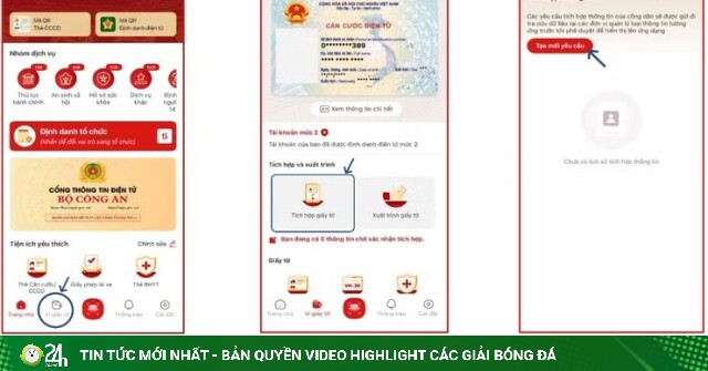 Hướng dẫn tích hợp tài khoản thanh toán, an sinh xã hội trên VNeID