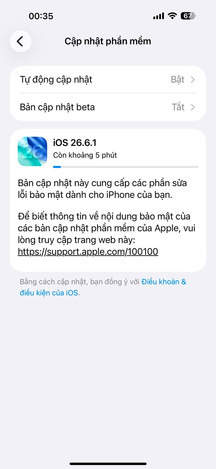 Người dùng hãy kiểm tra bản cập nhật trong phần Cài đặt của iPhone tương thích.