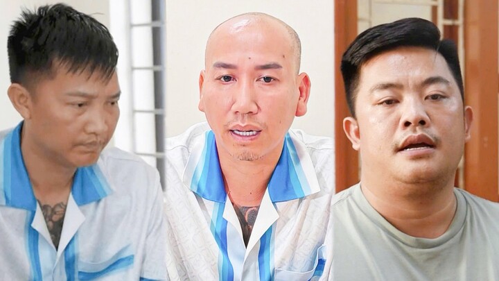 Bùi Xuân Huấn (Huấn Hoa Hồng), Lê Văn Phú (Phú Lê), Vũ Hoàng Hải (Hải Sapa) tại cơ quan công an. (Ảnh: CACC)