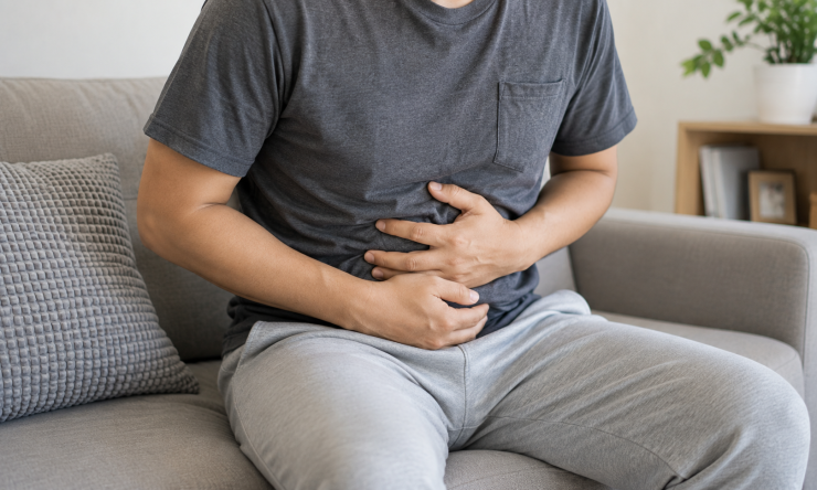Đau bụng kéo dài có thể là dấu hiệu cảnh báo, nhưng không phải lúc nào cũng liên quan đến ung thư. Ảnh được tạo bởi AI