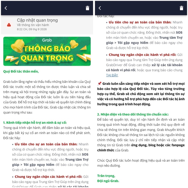 Tài xế Grab kêu gọi tắt app 2 ngày, Grab nói gì?