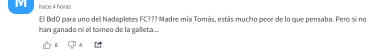An AS reader mocked Mbappe's desire for the Ballon d'Or despite playing for a "non-cup FC" ("Nadapletes FC")