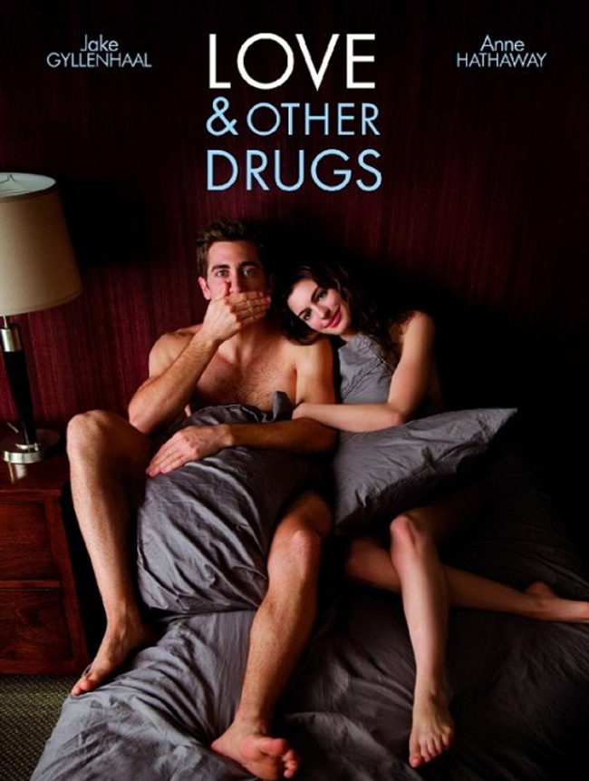 Love and Other Drugs&nbsp;&#40;2010&#41;&nbsp;được dựng trên cuốn sách mang tên Hard Sell: The Evolution of a Viagra Salesman. Trong phim,&nbsp;Anne Hathaways vào vai một phụ nữ phức tạp, pha trộn giữa một tâm hồn tự do với những nhu cầu không che giấu về mặt tình dục.