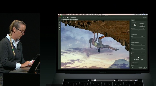 Dùng Touch Bar xử lý hình ảnh trên Photoshop.