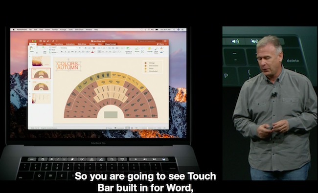 Bộ ứng dụng văn phòng Microsoft Office Word, Excel, PowerPoint,... cũng đã được tối ưu lên Macbook Pro mới có Touch Bar.