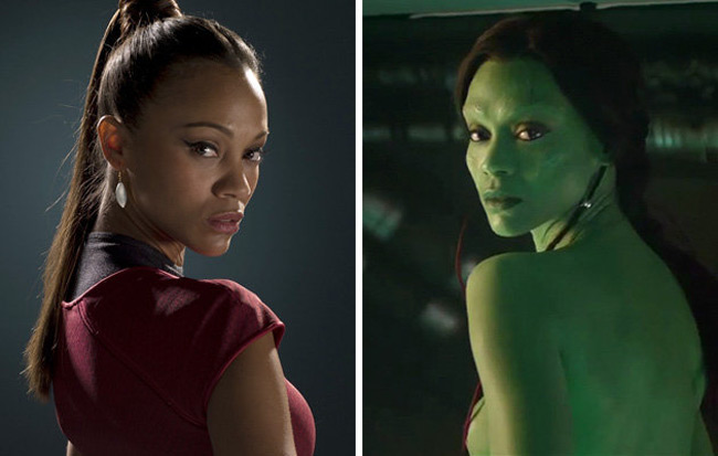 Trong bom tấn siêu anh hùng đặc biệt này, Zoe Saldana vào vai nữ chiến binh Gamora.