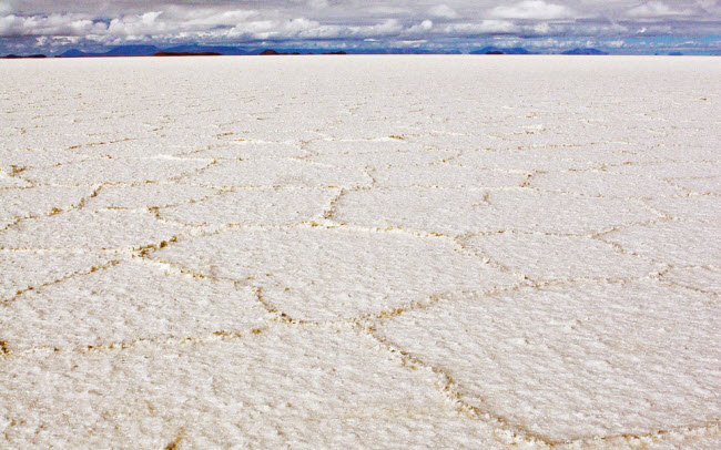 Cánh đồng muối Salar de Uyuni ở Bolivia hình thành từ một hồ tiền sử cạn khô cách đây 3.000 năm. Đây là cánh đồng muối lớn nhất thế giới với diện tích hơn 10.000 km2, lớn gấp 25 lần cánh đồng muối Bonneville ở bang Utah, Mỹ. Salar de Uyuni cung cấp hơn 25.000 tấn muối mỗi năm.