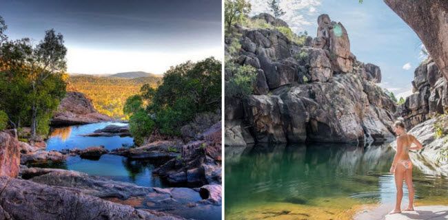 Gunlom Plunge, Darwin, Australia: Nằm trong vườn quốc Kakadu, bể bơi tự nhiên Gunlom Plunge là địa điểm lý tưởng để ngắm cảnh hoàng hôn ở xứ sở chuột túi.