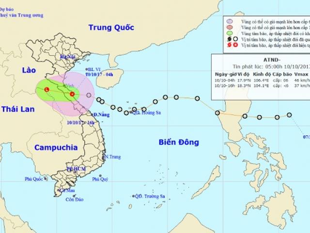 Áp thấp nhiệt đới giật cấp 8 đổ bộ đất liền, Thanh Hóa-Quảng Trị mưa to