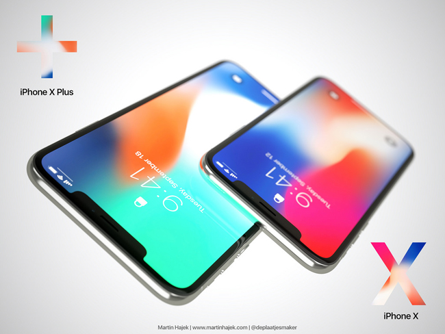 Phần trên màn hình có thiết kế khoét sâu giống như iPhone X.