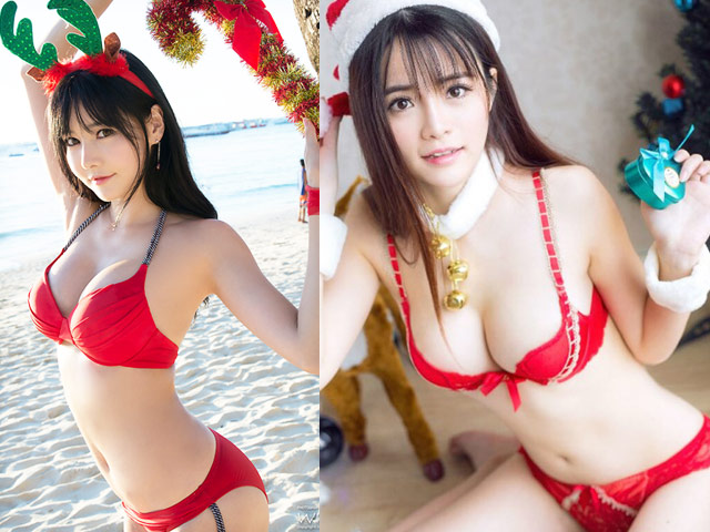 Con gái châu Á mặc bikini, nội y ”nóng rát mắt” đón Giáng sinh