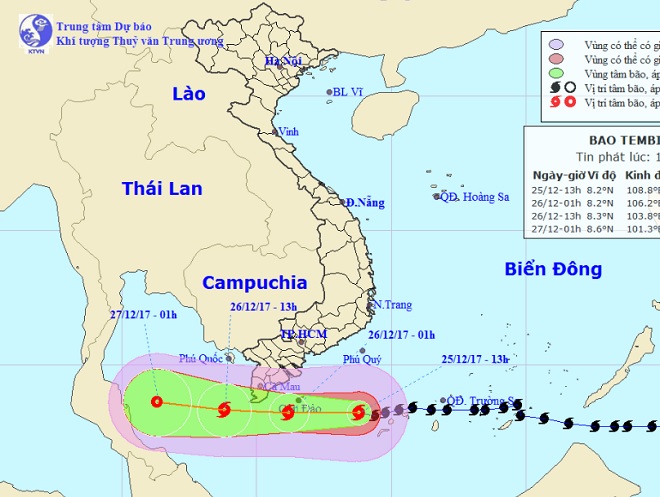 Toàn cảnh bão Tembin đe doạ Nam Bộ ngày 25/12 - 24