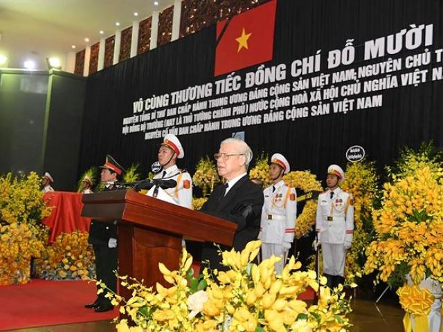 ”Kính cẩn nghiêng mình vĩnh biệt Bác Đỗ Mười...”