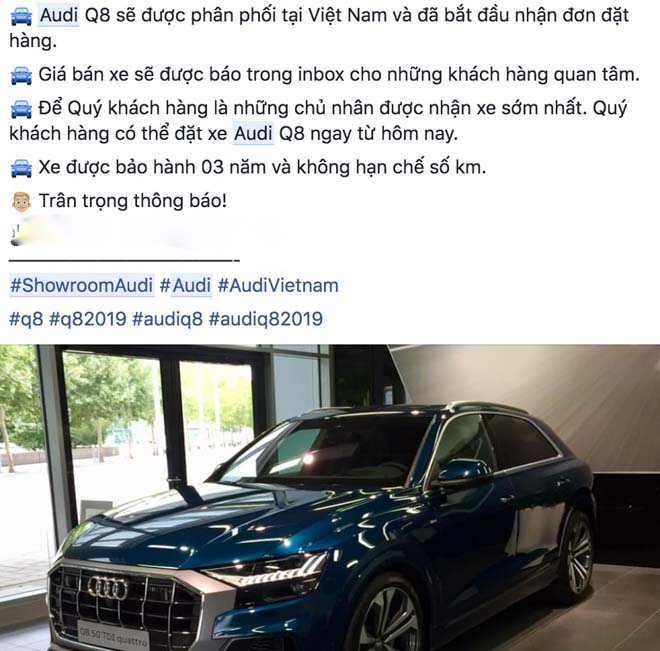 Audi Q8 bất ngờ xuất hiện tại Việt Nam, sẽ được trưng bày tại VMS 2018 - 2