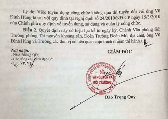 Nhiều cán bộ Sở TN-MT Thanh Hóa &#34;mất ghế&#34; sau rà soát - 2