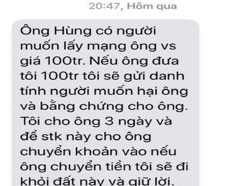 Tin nhắn đe dọa lãnh đạo VP đoàn ĐBQH là SIM rác từ TP.HCM - 1