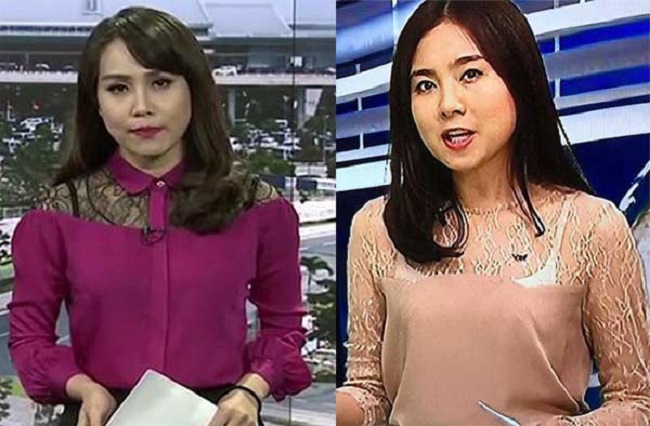 Một số BTV, MC vô tình chọn áo lót không phù hợp khi lên sóng.&nbsp;