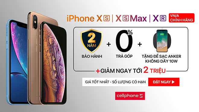 CellphoneS tặng ngay 2 triệu gói BH 2 năm, khi đặt trước iPhone XR|XS|XS Max chính hãng - 1