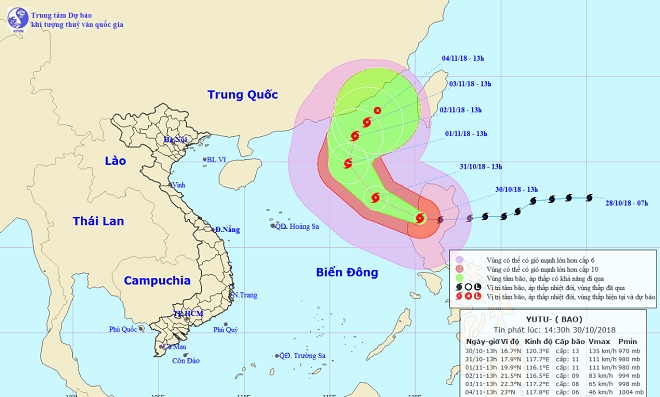 Siêu bão Yutu chính thức vào Biển Đông, phạm vi ảnh hưởng 280km - 1