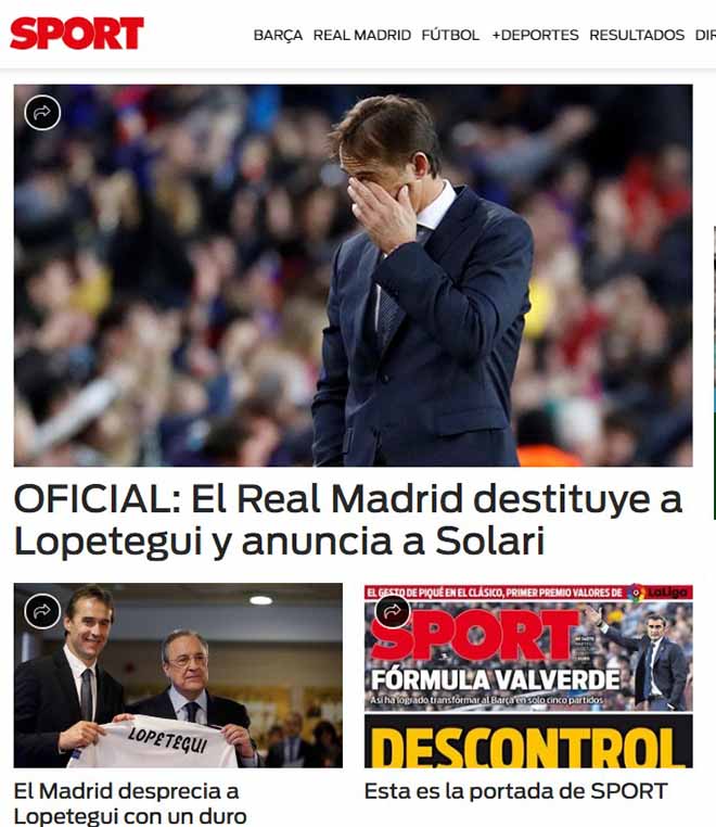 Real sa thải HLV: Báo chí chê Perez &#34;máu lạnh&#34;, khóc cho Lopetegui - 2