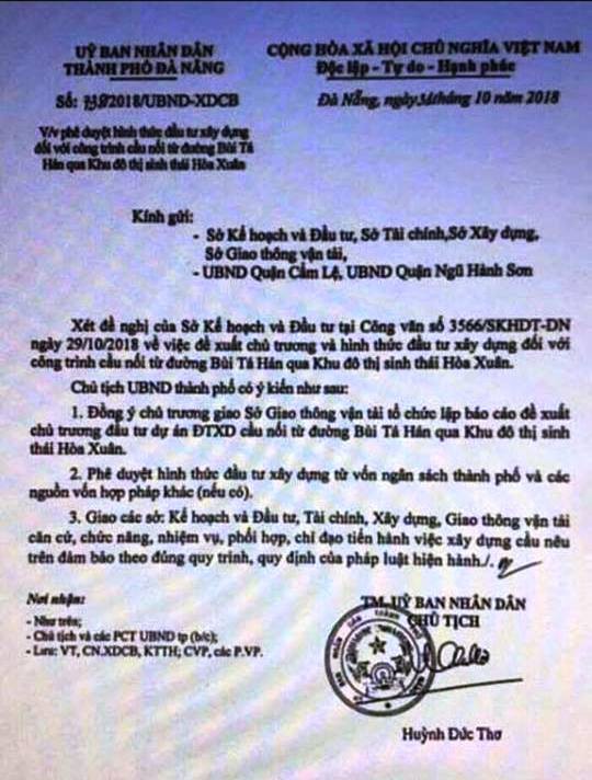 Đà Nẵng lên tiếng văn bản giả mạo UBND thành phố để tạo cơn sốt đất - 1
